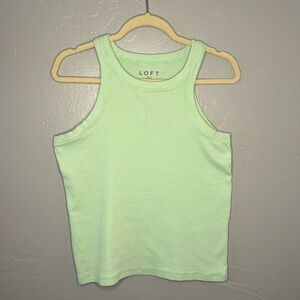 Loft Green‎ and White Ribbed Tank XL
